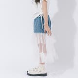 【CHIPIE シピ】インナーパンツ付きリボンデニムドッキングフリルシアースカー… | URBAN CHERRY | 詳細画像10 
