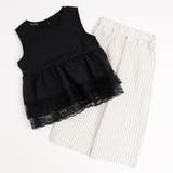 【2点セット】裾レースノースリーブトップス＋ストライプワイドパンツ | URBAN CHERRY | 詳細画像2 