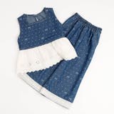 【2点セット】ミニドットリボンプリントデニムフリルトップス＋ストレートパンツ | URBAN CHERRY | 詳細画像2 