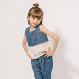 【2点セット】ミニドットリボンプリントデニムフリルトップス＋ストレートパンツ | URBAN CHERRY | 詳細画像8 