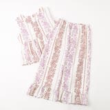 【2点セット】フラワープリントペプラムブラウス+ストレートフリルパンツ | URBAN CHERRY | 詳細画像2