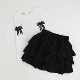 【2点セット】バックリボンレースデザインTシャツ+ティアードスカート | URBAN CHERRY | 詳細画像2