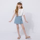 【2点セット】カットワークレーススクエアネックブラウス＋デニムキュロットスカート | URBAN CHERRY | 詳細画像3 