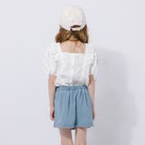 【2点セット】カットワークレーススクエアネックブラウス＋デニムキュロットスカート | URBAN CHERRY | 詳細画像7 