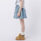 【2点セット】バタフライデザインミニTシャツ＋フロントポケットデニムスカート | URBAN CHERRY | 詳細画像12 