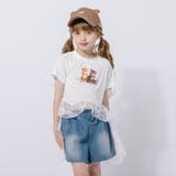 【2点セット】レースフリルドッキングキャットプリントTシャツ＋デニムショートパン… | URBAN CHERRY | 詳細画像8 