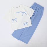 【2点セット】リボンプリントオーバーサイズTシャツ＋カラーストレートパンツ | URBAN CHERRY | 詳細画像2 