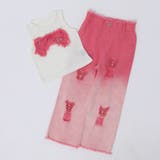 【2点セット】バタフライデザインタンクトップ＋グラデーションダメージデニムパンツ | URBAN CHERRY | 詳細画像5 