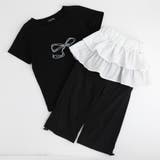【2点セット】リボンプリントクロップドTシャツ＋フリルドッキングパンツ | URBAN CHERRY | 詳細画像2 