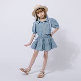【2点セット】パフスリーブデニムシャツギャザーブラウス＋フレアスカート | URBAN CHERRY | 詳細画像4 