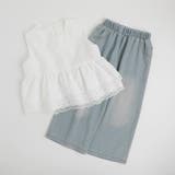 【2点セット】ノースリーブレースペプラムトップス＋デニムパンツ | URBAN CHERRY | 詳細画像2 