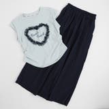 【2点セット】ハートフリルデザイントップス+ワイドパンツ | URBAN CHERRY | 詳細画像2