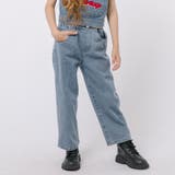 【2点セット】フロッキーロゴデザインデニムビスチェ＋ストレートパンツ | URBAN CHERRY | 詳細画像11 
