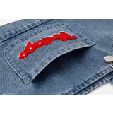 【2点セット】フロッキーロゴデザインデニムビスチェ＋ストレートパンツ | URBAN CHERRY | 詳細画像22 