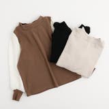 【伸縮性・保温性バツグン】シフォンドッキングバックリボンリブトップス | URBAN CHERRY | 詳細画像2