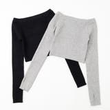 フィンガーホール付きクロップドリブニットトップス | URBAN CHERRY | 詳細画像2