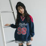 【U.TRACK/ユードットトラック】オーバーサイズVネックロゴトップス | URBAN CHERRY | 詳細画像11