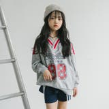 【U.TRACK/ユードットトラック】オーバーサイズVネックロゴトップス | URBAN CHERRY | 詳細画像3