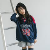 【U.TRACK/ユードットトラック】オーバーサイズVネックロゴトップス | URBAN CHERRY | 詳細画像9