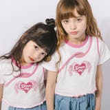 【綿100％/吸水速乾】ハートエンジェルラメプリントカットクロップドTシャツ | URBAN CHERRY | 詳細画像15 