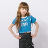 【綿100％/吸水速乾】ハートエンジェルラメプリントカットクロップドTシャツ | URBAN CHERRY | 詳細画像17 