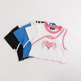 【綿100％/吸水速乾】ハートエンジェルラメプリントカットクロップドTシャツ | URBAN CHERRY | 詳細画像2 