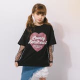 ハートレコードプリントチュールドッキングTシャツ | URBAN CHERRY | 詳細画像4 
