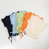 フレンチスリーブフリルサイドギャザートップス | URBAN CHERRY | 詳細画像2 