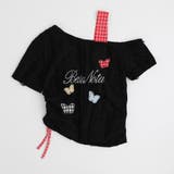 サイドギャザーワンショルダーフロントロゴプリントトップス | URBAN CHERRY | 詳細画像5 