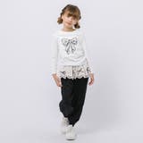 【2点セット】リボンプリントトップス+フリルスカートドッキングパンツ | URBAN CHERRY | 詳細画像3