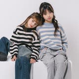 【軽量なのに暖かい"かるポカ"素材】ボーダーリラックスカットデザインニット | URBAN CHERRY | 詳細画像36 