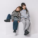 【軽量なのに暖かい"かるポカ"素材】ボーダーリラックスカットデザインニット | URBAN CHERRY | 詳細画像38 