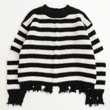 【軽量なのに暖かい"かるポカ"素材】ボーダーリラックスカットデザインニット | URBAN CHERRY | 詳細画像6 