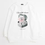 ホワイト | 【CHIPIE/シピ】オーバーサイズシアーリボンキャットプリントミニワンピース | URBAN CHERRY