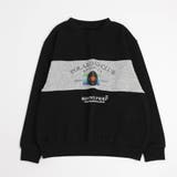 ブラック | 【POLAROAD/ポーラロード】配色切り替えロゴオーバーサイズトレーナー | URBAN CHERRY