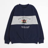 ネイビー | 【POLAROAD/ポーラロード】配色切り替えロゴオーバーサイズトレーナー | URBAN CHERRY