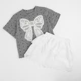 グレー | 【2点セット】レースリボンミニドットTシャツ＋レーススカート | URBAN CHERRY