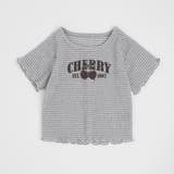 ブルー | シャーリングチェリーロゴプリントミニトップス | URBAN CHERRY