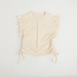 アイボリー | フレンチスリーブフリルサイドギャザートップス | URBAN CHERRY