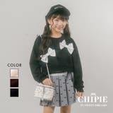 【CHIPIE/シピ】ビッグポルカドットリボンデザインクロップドトレーナー | URBAN CHERRY | 詳細画像1 