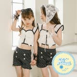 【セパレート2点セット】バイカラーリボントップス+ドットフリルパンツ水着 | URBAN CHERRY | 詳細画像1