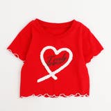 レッド | 【吸水速乾】配色メロウスプレーハートプリントTシャツ | URBAN CHERRY