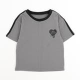 チャコール | 【吸水速乾】ハートプリントラインリンガーTシャツ | URBAN CHERRY