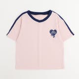 ピンク | 【吸水速乾】ハートプリントラインリンガーTシャツ | URBAN CHERRY