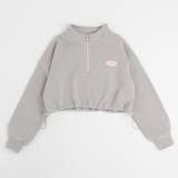 グレー | 【U.TRACK】バックプリントクロップドハーフジップトップス | URBAN CHERRY
