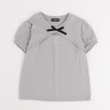 グレー | 【CHIPIE/シピ】フロントカットリボンパフスリーブトップス | URBAN CHERRY
