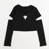 ブラック | 【2点セット】カットデザインロゴTシャツ+アームカバー | URBAN CHERRY