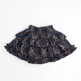 ネイビー | 【インナーパンツ付き】ティアードフリルチェックスカート | URBAN CHERRY