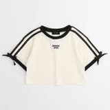アイボリー | 【さらっと触感】ワッフルリボンラインクロップドTシャツ | URBAN CHERRY