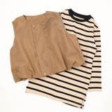 ベージュ | 【2点セット】バルーンデザインベスト＋ボーダーワンピース | URBAN CHERRY